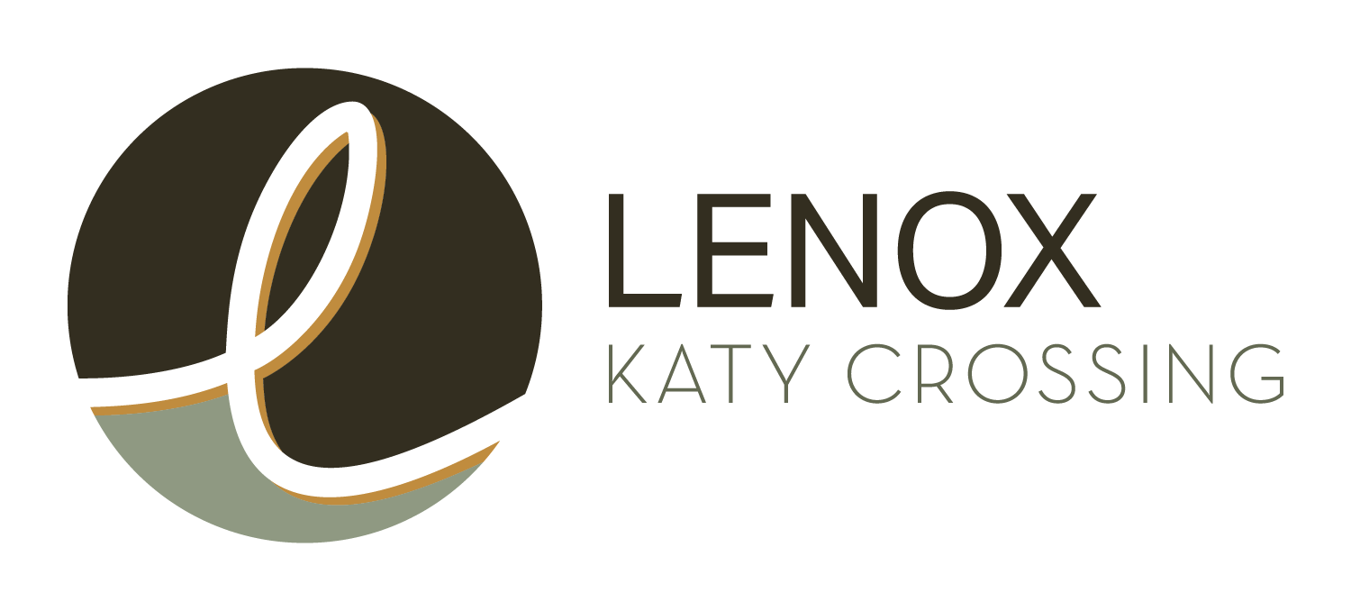 a logo with the words katy crossing on a green background